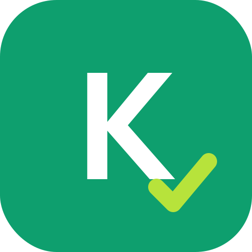 Logo KOLLEGO — biele písmeno K na smaragdovej dlaždici s limetkovou fajkou